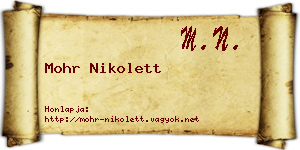Mohr Nikolett névjegykártya